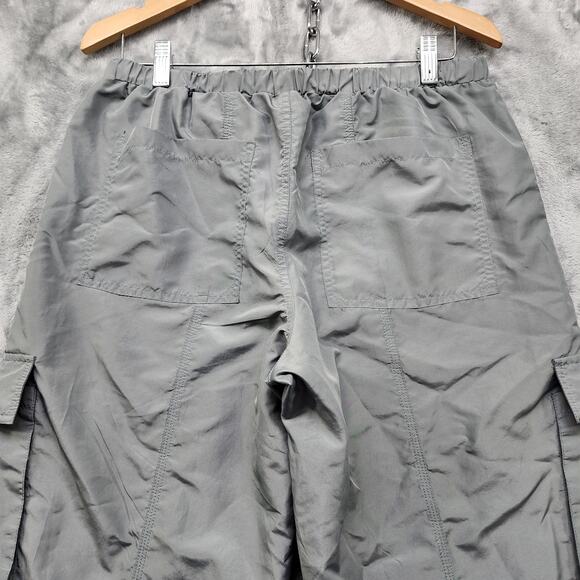 Emerson Lang Pants Womens L Gray Cargo Parachute Wide Leg Streetwear Utility - Picture 5 of 13